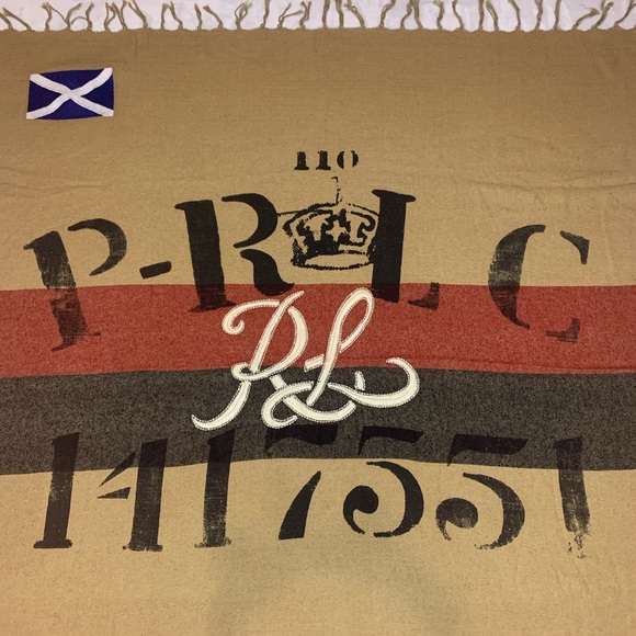 NWT Rare Polo Ralph Lauren Nautical Silk Cotton Banner Blanket 1942 RL Stadium - Picture 2 of 6